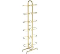 Support de balles de yoga robuste avec roulettes, support de rangement double face pour ballons d'exercice, organisateur peu encombrant pour la maison, la salle de sport, le studio