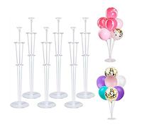 Support de ballon, 6 kits de support de ballon, support de ballon avec support en plastique, utilisé pour la fête d'anniversaire et la fête de mariage, réutilisable
