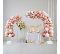 Support de ballons en arc, 2 pièces, cadre en arc, support de ballons à flexion libre avec Base 1.5 + 2M, Tube de bricolage, décor de fête prénatale et d'anniversaire pour mariage BLANC