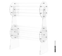 Support de bandeau en acrylique transparent à 2 niveaux, organisateur d'accessoires pour cheveux, rotatif à 360 degrés, organiseur de pinces à cheveux amovible, présentoir à bijoux transparent pour
