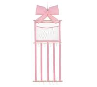 Support De Bandeau - Tissu En Sangle 95 X 35 Cm, Design Mural | Organisateur De Pinces À Cheveux Roses, Support De Rangement Pour Épingles À Cheveux Avec Crochets | Présentoir À Nœud Décoratif Pour Ac