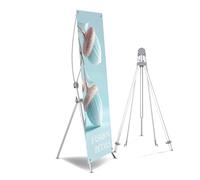 Support de bannière X pour publicité intérieure et extérieure, sac trépied Durable pour arrière-plan d'événements, panneaux de mariage et Menus de restaurant argent 2pcs