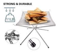 Support de barbecue Contractile Portable, support de feu Portable d'extérieur, grille de Table pliante, pointe en acier inoxydable, poêle à charbon