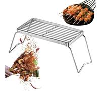 Support de barbecue portable - Grille de cuisson pliable en métal de 45,7 cm, grille de camping en acier inoxydable pour surfaces chauffantes | Pêche, pique-nique, aventure en plein air, ensemble de