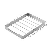 Support de barbecue, support de gril pour barbecue extérieur | Support à shish kabob en acier inoxydab- Accessoires de Barbecue, support de gril de Camp avec 6 bâtons de brochettes pour la cui