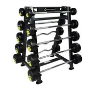 Support De Barre Musculation - Hms - Str05 Premium - Acier - Double Face - 10 Haltères Multicolore