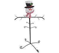 Support de bas de Noël à poser au sol, avec un bonhomme de neige et un mot