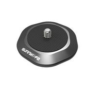 Support de base à ventouse en alliage d'aluminium CNC avec six aimants puissants pour un support de caméra stable, compatible avec DJI Pocket 2/3 et Insta360 X3/X2/GO 3, noir, taille compacte de 7 cm