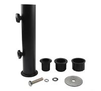 Support de base de parasol de jardin robuste en acier inoxydable avec 3 manchons de tuyau, support de parasol d'extérieur à visser pour plage, piscine, mât de drapeau, pare-soleil noir
