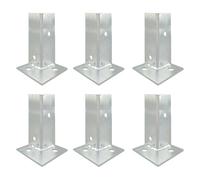 Support de base de poteau galvanisé réglable - Ancrages de poteau de garde-corps robustes de 4 et 8 pouces | 2, 4, 6 pièces avec raccords(6PCS 40x40x100mm)