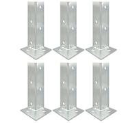 Support de base de poteau galvanisé réglable - Ancrages de poteau de garde-corps robustes de 4 et 8 pouces | 2, 4, 6 pièces avec raccords(6PCS 40x40x200mm)