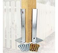 Support de base de poteau galvanisé robuste et réglable for terrasses, 4 et 8 pouces de hauteur, 2 à 12 pièces avec raccords de montage(2PCS 40x40x200mm)