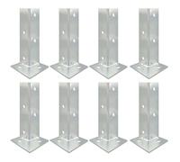 Support de base de poteau galvanisé robuste et réglable for terrasses, 4 et 8 pouces de hauteur, 2 à 12 pièces avec raccords de montage(8PCS 40x40x100mm)