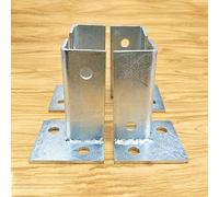 Support de base de poteau galvanisé robuste et réglable for terrasses, 4 et 8 pouces de hauteur, 2 à 12 pièces avec raccords de montage(4PCS 40x40x200mm)