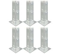 Support de base de poteau galvanisé robuste et réglable for terrasses, 4 et 8 pouces de hauteur, 2 à 12 pièces avec raccords de montage(6PCS 40x40x200mm)