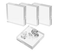 Support de base en acrylique transparent - Cube de présentation de trophée, pour loisirs créatifs, parfum, bijoux, bagues, accessoires, nourriture, fête, gâteau