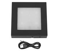 Support de base en cristal pour cristaux d'art en verre Support de base d'affichage à base de lumière LED avec adaptateur secteur pour cristaux d'art de bijoux en verre(Square 6 lights)