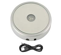 Support de base en cristal pour cristaux d'art en verre Support de base d'affichage à base de lumière LED avec adaptateur secteur pour cristaux d'art de bijoux en verre(Round 4 lights)