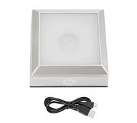 Support de base en cristal pour cristaux d'art en verre Support de base d'affichage à base de lumière LED avec adaptateur secteur pour cristaux d'art de bijoux en verre(Square 4 lights)