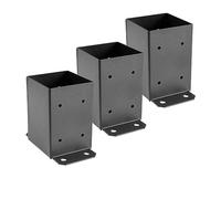 Support de base poteau clôture 3,6 ×, pouces 5 10 pièces d'ancrage terrasse en béton enduit poudre 2, lb avec 26 vis autotaraudeuses Pour le bricolage(Black 3pcs)
