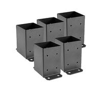 Support de base poteau clôture 3,6 ×, pouces 5 10 pièces d'ancrage terrasse en béton enduit poudre 2, lb avec 26 vis autotaraudeuses Pour le bricolage(Black 10pcs)