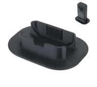 Support de base pour appareil photo en silicone compatible avec Insta360 X6 | Silicone souple, 8,10 x 5,69 x 2 cm, noir/blanc, port de charge ouvert et porte de batterie, base anti-basculement élargie