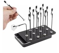 Support De Base Pour Support De Peinture - Suppoŕt À Outils Avec Pinces Crocodile Magnétiques | 12 Clips Sécurisés Pliables Avec Boîte De Rangement | Suppoŕt D'aérographe En Métal Portable Pour Modèle