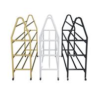 Support de Basket-Ball à roulettes à 4 Niveaux pour Le Rangement des équipements Sportifs d'intérieur et d'extérieur. Support de Ballon en Acier Blanc, Grand Format (97 cm, DL 82 cm).