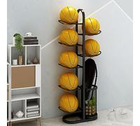 Support de basket-ball multi-usage, organiseur d'équipements de sport à 3/4/5 niveaux verticaux et horizontaux, rangement durable pour garage et salle à outils, peut contenir jusqu'à 4 balles