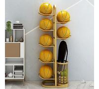 Support de basket-ball multi-usage, organiseur d'équipements de sport à 3/4/5 niveaux verticaux et horizontaux, rangement durable pour garage et salle à outils, peut contenir jusqu'à 4 balles