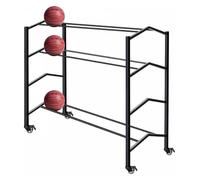Support de basket-ball portable avec roulettes, support de balle et support d'entraînement pour la maison et la salle de sport