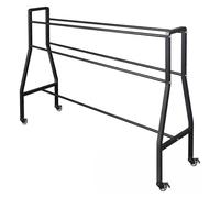 Support de Basket-Ball réglable, Support de Rangement Portable pour Ballons, Support de Volley-Ball incliné avec roulettes, Chariot Amovible pour équipements Sportifs (2 rangées)