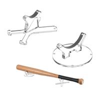 Support de batte de baseball - Support de batte de softball 3,46 x 3,46 x 1,77 pouces | 2 supports de bureau pour ranger les battes de baseball | Organisateur de tige de frappeur de Softball en acryli