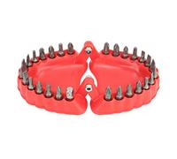 Support de bits de prothèse, support de tournevis à 28 trous, organisateur de bits de prothèse avec conception de gravure 3D pour les accessoires de bureau d'atelier rouge, bits (Avec des bits)