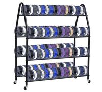 Support de bobine de filament pour imprimante 3D | Étagère en métal robuste 4 niveaux, 7 rangées | Organiseur pour bobines de filament PLA ABS TPU Nylon | Étagère mobile avec 2 roulettes