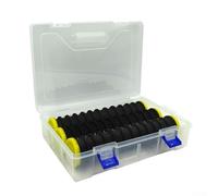 Support de bobine de ligne de pêche à 12 fentes avec enrouleur en EVA et boîte de rangement en polypropylène résistant aux chocs pour la pêche au leurre (3-Noir)