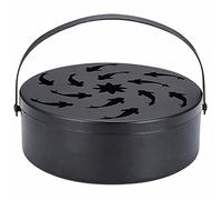 Support de Bobine de Moustique en Acier Inoxydable, Support Bobine de Moustique Porte-encens avec couvercle et poignée, Conteneur rétro Support en métal pour Spirales d'insectes de Bobine de Moustique