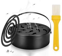 Support de Bobine de Moustique Portatif-Porte-encens Spirale Anti Moustique-Porte-Encens en Métal Classique,avec Poignée et Couvercle Petit Encensoir Brûle Encens pour Maison et Jardin Extérieur