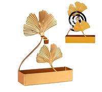 Support de Bobine de Moustique, Support de Bâton D'encens en Feuille de Ginkgo,Support de Bobine de Moustique en Fer Vintage,Porte Encens Spirale pour Spirales,Eencens ou Comme Objet Décoration