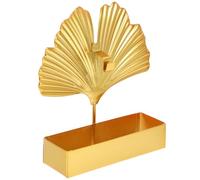 Support de Bobine Moustique Feuille de Ginkgo en Fer, Base Stable | Objet Décoratif pour Bureau et Patio, Structure Suspendue, Effet Isolant, Finition Or