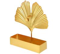 Support de Bobine Stable Feuille de Ginkgo en Fer Décoratif | Base Anti Brûlure, Structure Robuste et Isolante, pour Patio et Bureau, Couleur Or