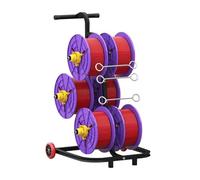 Support de bobines de câble transportable sur roulettes - Porte-bobines et Distributeur pour 6 bobines, déroulement Facile du câble grâce à Ses roulements indépendants, idéal pour Le rangeme