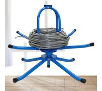 Support de bobines de fil pliable, grand dévidoir de câbles | Plateforme stable pour bobines avec double roulement, charge maximale de 660 livres (env. 300 kg)(Blue)