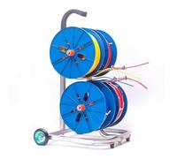 Support de bobines de Fil transportable avec Roues, Distributeur de câbles Robuste à 4/6 essieux, Chariot à bobines en Plastique Bleu pour Tire-Fils et enrouleurs de conduits (Peut contenir
