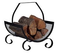 Support de bois de chauffage, support de bois de chauffage, support de bûches autoportant avec volutes et poignée, panier de rangement en fer de style américain pour magazines, outils de cheminée