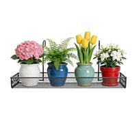 Support de boîte à fleurs sur garde-corps - Panier de fleurs suspendu en maille de fer avec crochets | Support de jardinière stable pour balcon | Étagère pour design en métal résistant aux int