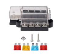 Support de boîte à fusibles for Bateau de Voiture, Porte-fusible Compact, Circuit 1 entrée 4 Sorties, Bloc Porte-fusible à Lame 4 Voies