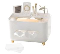 Support de boîte à mouchoirs, Couvercle de boîte à mouchoirs Multifonctionnel avec Rangement, Rangement Bureau élégant avec télécommande pour Salon, Chambre Coucher, commodes, Bureau Domicile