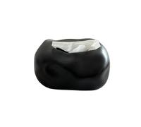 Support de boîte à mouchoirs en forme de nuage abstrait, couverture de galets irrégulière for décoration d'intérieur minimaliste(Black)