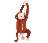 Support de boîte à mouchoirs en Forme de Singe pour Voiture, Distributeur mouchoirs à Suspendre avec Longue Main, Organisateur siège arrière Amusant en Peluche et Porte-Serviettes décoratif pou